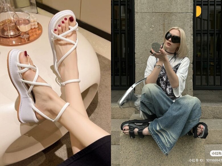 Sandal đế dày chính là lựa chọn lý tưởng cho những ngày mưa giúp chị em di chuyển thoải mái, dễ dàng phối cùng chân váy midi hay quần jean, tạo nên set đồ vừa cá tính vừa thời thượng.