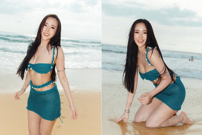 Trên trang cá nhân, người đẹp gốc Việt chăm chỉ đăng ảnh tạo dáng với áo tắm, khoe vóc dáng quyến rũ.