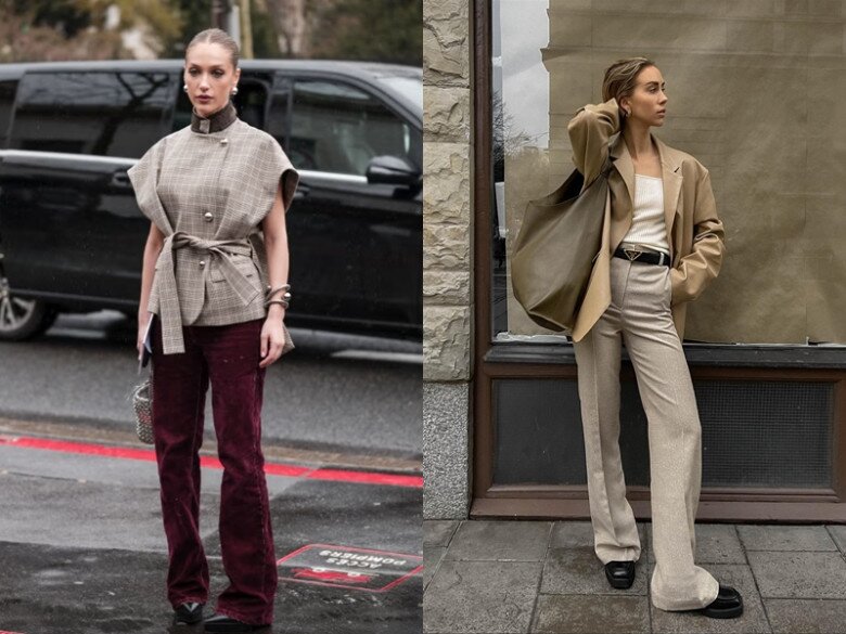 Dùng thắt lưng cho áo khoác hoặc quần sẽ giúp nâng cao eo, kéo dài chân hơn.