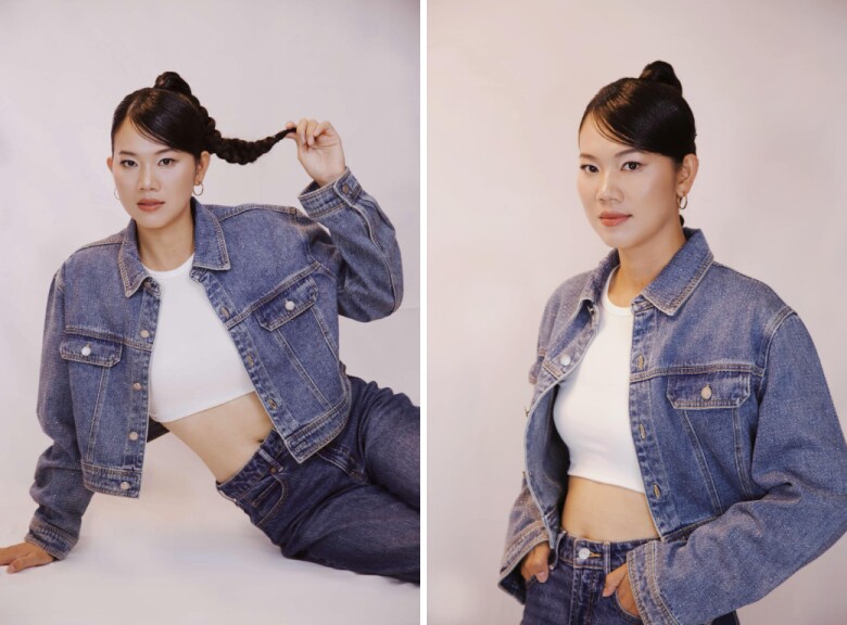 Lợi thế chiều cao trên 1m7 cùng body săn chắc đã giúp Ánh Viên có những shot ảnh không kém gì người mẫu.