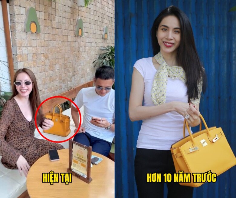 Chiếc túi hiệu màu vàng cam nổi bật này từng xuất hiện từ 10 năm trước.