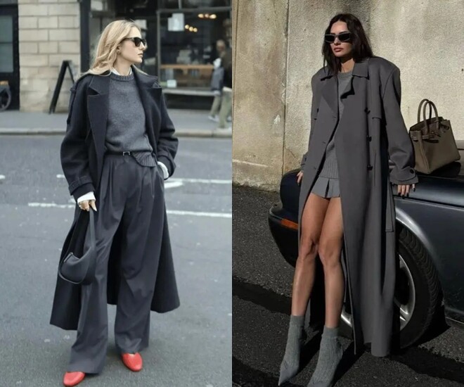 Sự đa dạng trong sắc thái và chất liệu giúp bộ trang phục màu xám vừa phong cách, vừa sống động.