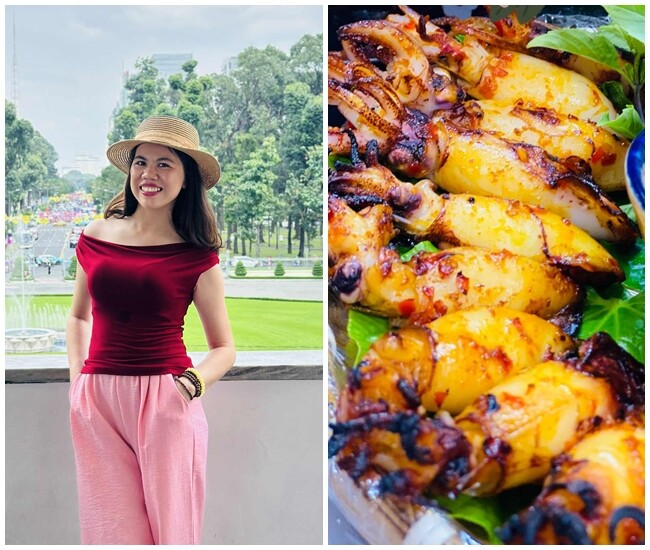 Gió lạnh đầu mùa làm ngay mực nướng muối ớt thơm lừng, nóng hổi ăn mãi không thấy chán - 1