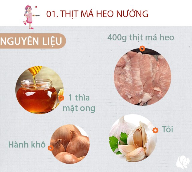 Nguyên liệu: - Thịt má heo: 400 gram, 5 tép tỏi, 1 củ hành khô, 1 thìa mật ong, dầu ăn, dầu hào.