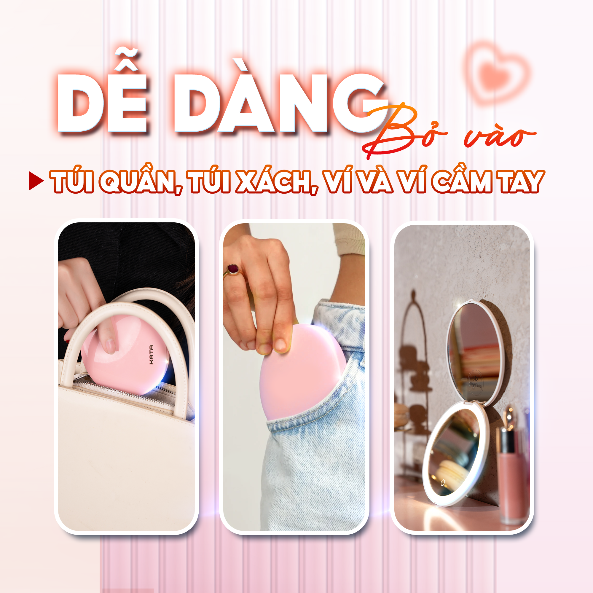 Gương trang điểm KATA Miro O2 Pocket nhỏ gọn