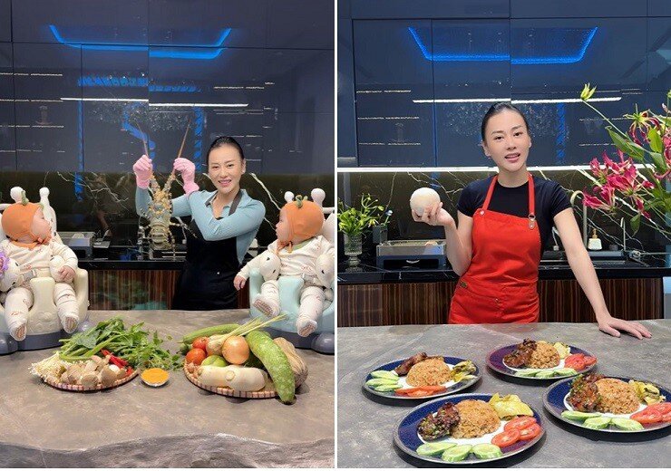 Đặc biệt, khu bếp là nơi Phương Oanh khoe nhiều nhất, có bàn đảo đá bên trong như một đại dương thu nhỏ. Phòng ăn có bàn ăn dài đủ chỗ cho những buổi tụ tập. Nữ diễn viên quay nhiều clip nấu nướng tại đây và từng treo thưởng 10 tỷ cho ai chứng minh được cô dàn dựng việc nấu ăn.