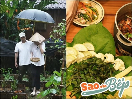 Sau clip nấu ăn gây "rối não" dân mạng, Hồ Quang Hiếu và vợ 1m80 khoe mâm cơm chân quê ai nhìn cũng thèm