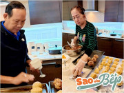 Mẹ vợ Lam Trường xuất chiêu làm món tuyệt phẩm cho đàn con, bố vợ nam ca sĩ đứng bên chăm chỉ phụ vợ