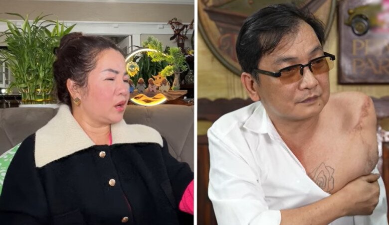 Khoảnh khắc Thúy Nga trông thấy một bên tay đã mất của người anh lâu ngày không gặp.