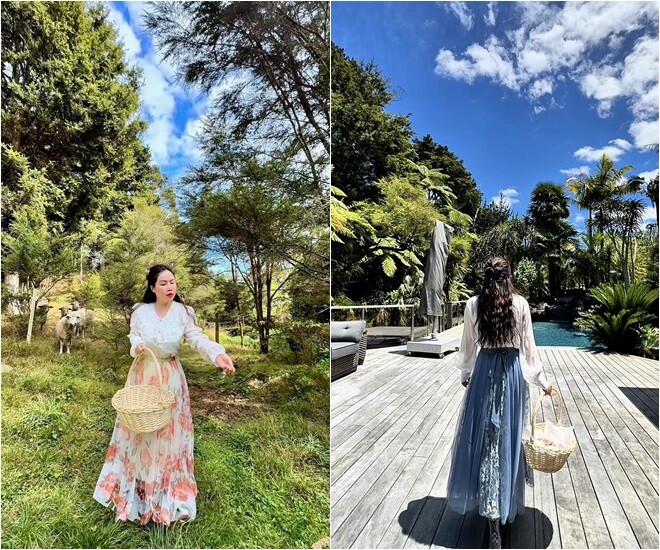 Có thể thấy, Trương Phương có cuộc sống như mộng trong tổ ấm được cô chăm sóc mỗi ngày. Chẳng cần đi đâu xa, ngay ở cơ ngơi của hai vợ chồng, cô cảm nhận được Hơi thở của thiên nhiên dịu dàng, bình yên.