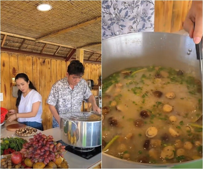 Trong một video có sự xuất hiện của diễn viên Khánh Huyền, Huỳnh Anh Tuấn đã chiêu đãi mọi người món cháo gà thả vườn. Sự kết hợp giữa nấm, thịt gà, rau thơm mang đến món ăn nhẹ nhàng mà vẫn đầy đủ dưỡng chất.