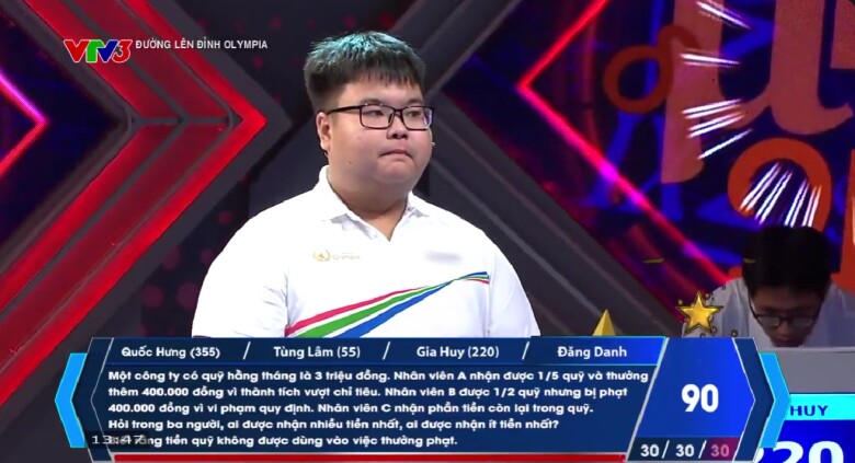 Người Về đích thứ 3 là Đăng Danh, rất tiếc không có câu trả lời nào đúng.