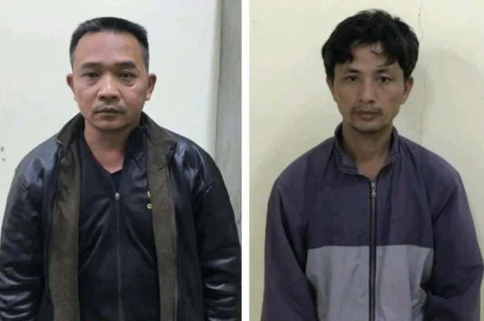 Hai đối tượng liên quan tại cơ quan công an. Ảnh: Công an cung cấp