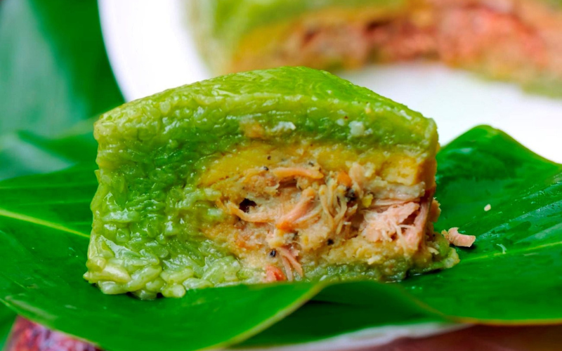 Món bánh chưng làng Đầm