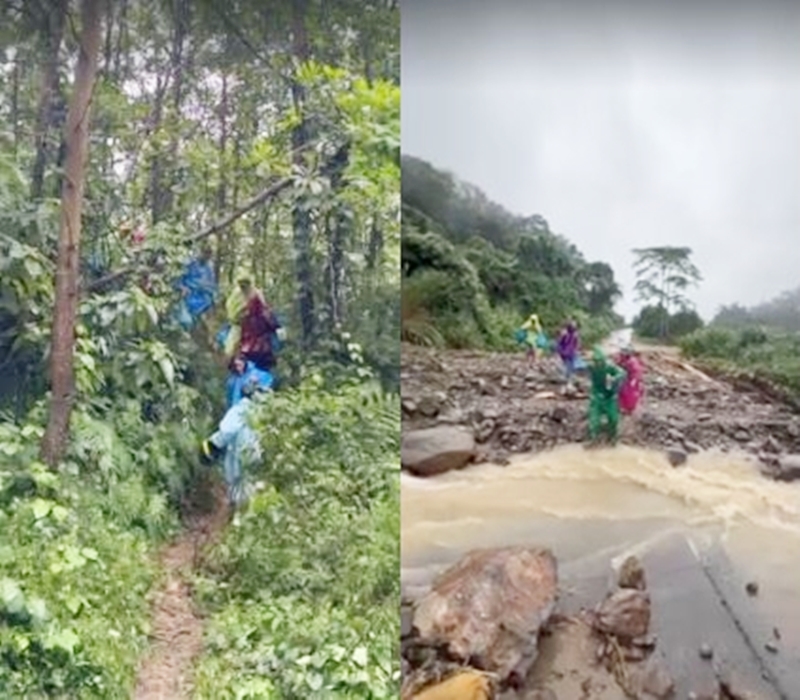 Đoạn đường đi gặp nhiều khó khăn nhưng ai cũng quyết tâm