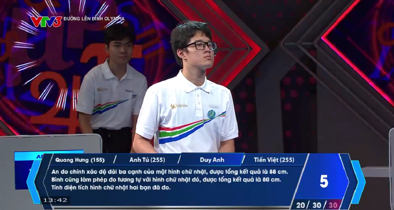 Duy Anh là người Về đích cuối cùng, rất tiếc không câu trả lời đúng.