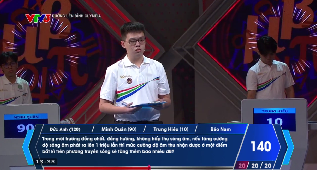 Bảo Nam bước vào phần thi Về đích với 1 câu trả lời đúng, nâng tổng số điểm lên 160. Minh Quân và Trung Hiếu lần lượt đưa ra đáp án không chính xác trong lượt thi của Bảo Nam và bị trừ điểm. 