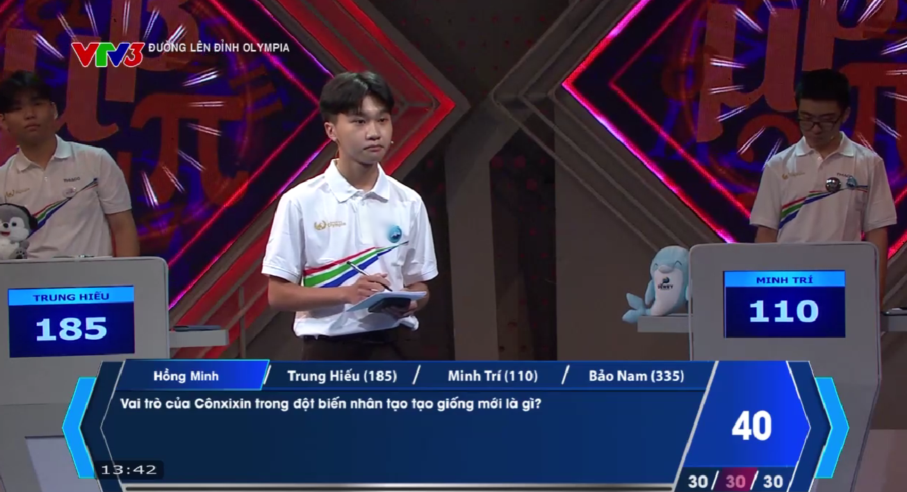 Hồng Minh là người Về đích cuối cùng, rất tiếc không có câu trả lời nào đúng. Minh Trí có 1 đáp án chính xác trong lượt thi của Hồng Minh. 