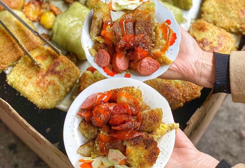 Bánh chưng rán full topping