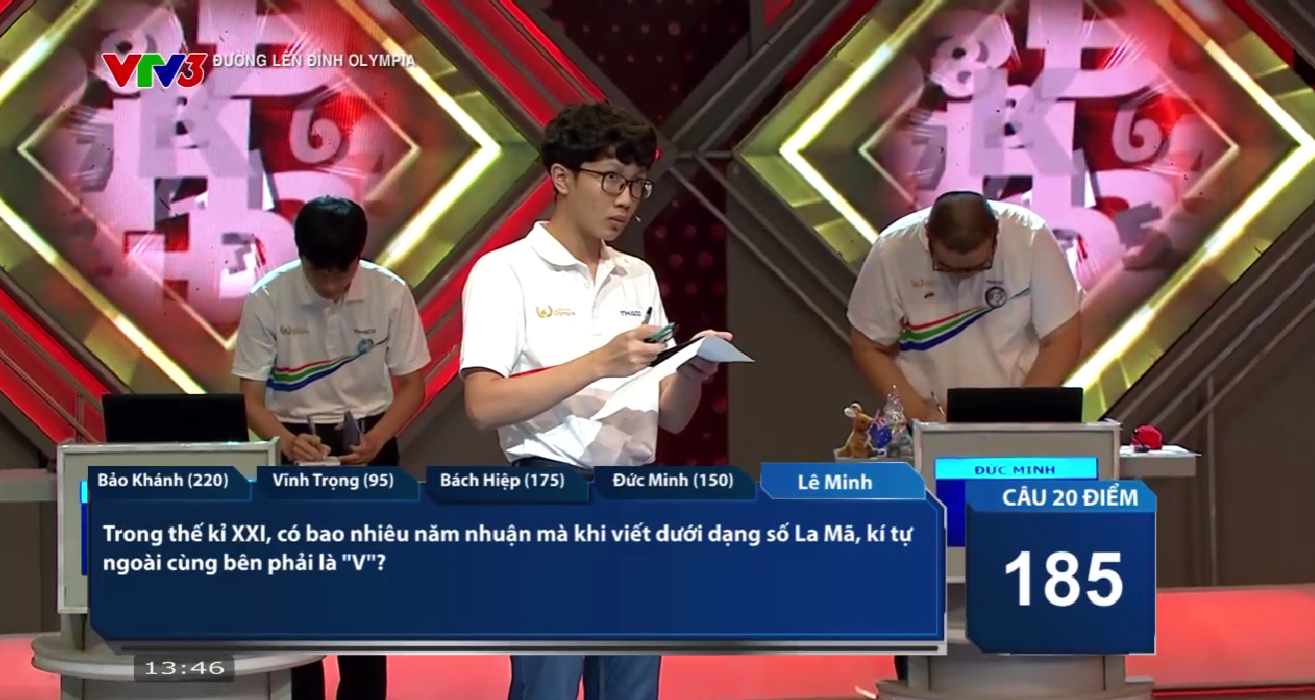 Lê Minh đã có lượt thi Về đích hoàn hảo cùng 3 câu trả lời đúng, nâng tổng số điểm lên 225. 