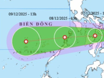 Áp thấp nhiệt đới giật cấp 8 sắp vào Biển Đông