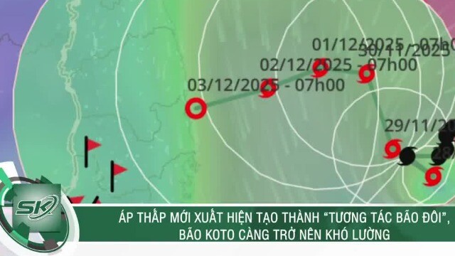 Áp thấp mới xuất hiện tạo thành “tương tác bão đôi”, bão Koto càng trở nên khó lường