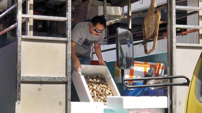 Ông tự tay giao hàng, chở hàng, khiêng đồ.