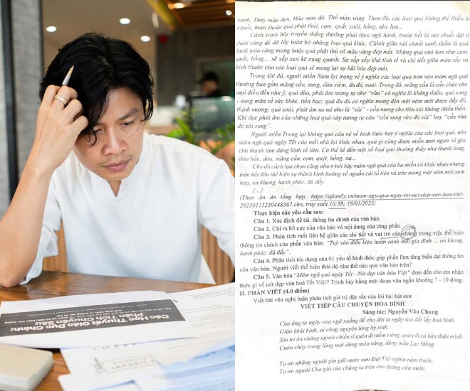 Nhạc sĩ Nguyễn Văn Chung chia sẻ dí dỏm khi bài hát của mình được đưa vào đề thi lớp 11.