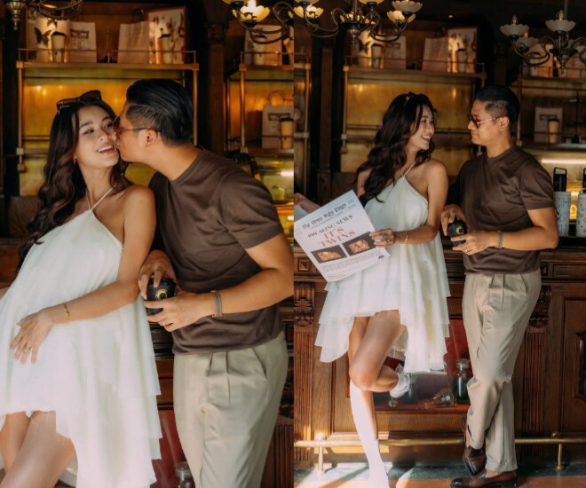 Cao thiên trang mang song thai với chồng doanh nhân hoang mang sợ không đủ khả năng làm mẹ 2 con - 1