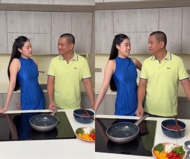 Ông xã Khánh Vân được khen ngợi khi trả lời câu hỏi thích con trai hay gái hơn.