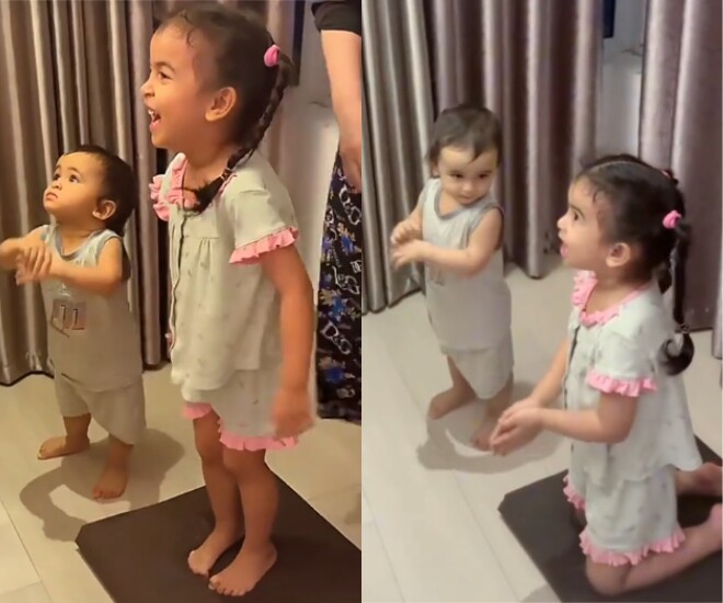 Võ Hạ Trâm cho 2 con đi lạy Phật để làm lành với nhau.