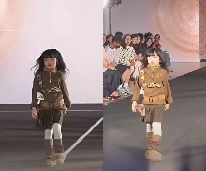 Con gái Trường Giang và Nhã Phương khoe tài catwalk chuyên nghiệp dù chỉ mới 6 tuổi.