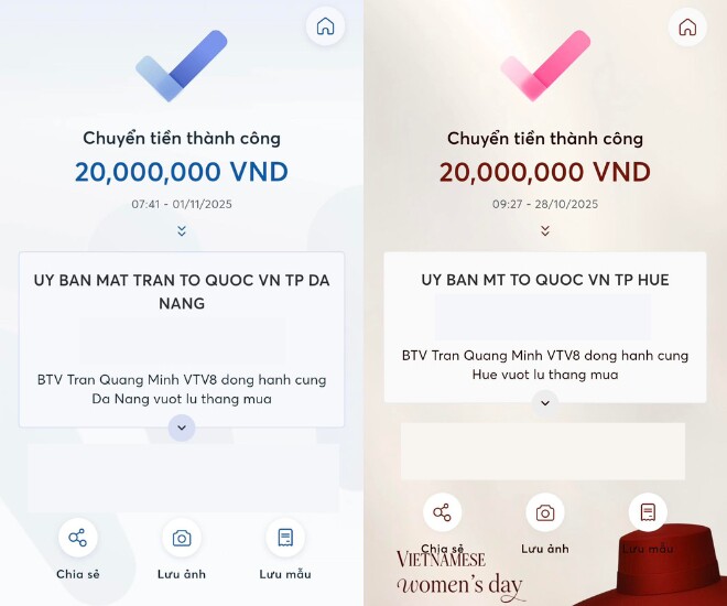 Nam BTV VTV từng nhiều lần gửi tiền ủng hộ đồng bào vùng lũ trước đó.