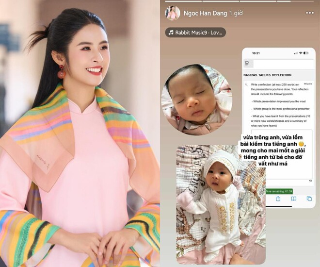 Nàng hậu làm mẹ bỉm thông thái, vừa chăm con vừa học tập.