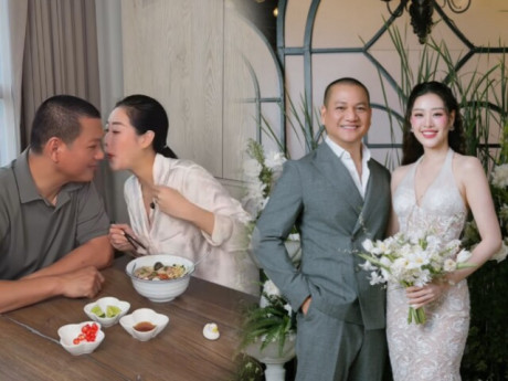 Chồng hơn 17 tuổi của Hoa hậu Khánh Vân vào bếp nấu ăn kỷ niệm 1 năm ngày cưới, ngại đỏ mặt khi được vợ hôn