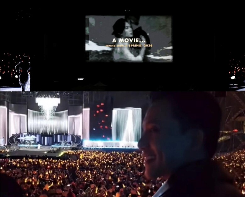 Hình ảnh Mai Tài Phến được chiếu trên màn hình led tại concert của Mỹ Tâm.