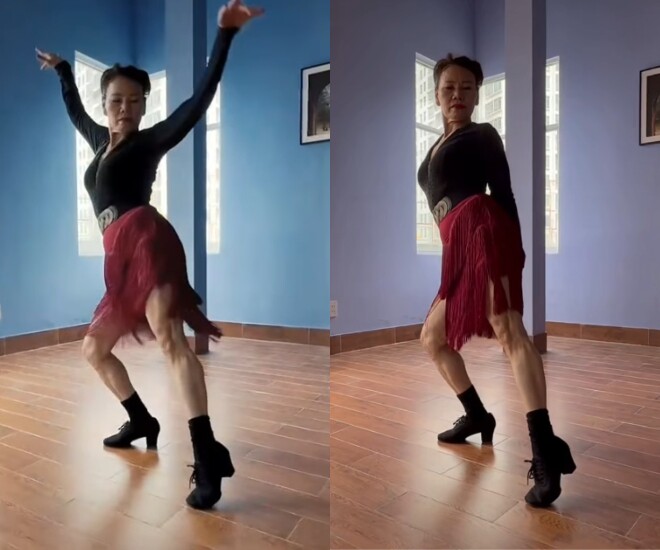 Mẹ ruột Hồ Ngọc Hà khoe vũ đạo quyến rũ ở tuổi U70.