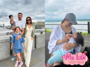 Giải trí - Khi mẹ bỉm Vbiz nuôi con lai Tây "chạy show": Hà Anh chu toàn mọi thứ, Lan Phương cho ái nữ ti sữa ở trường quay