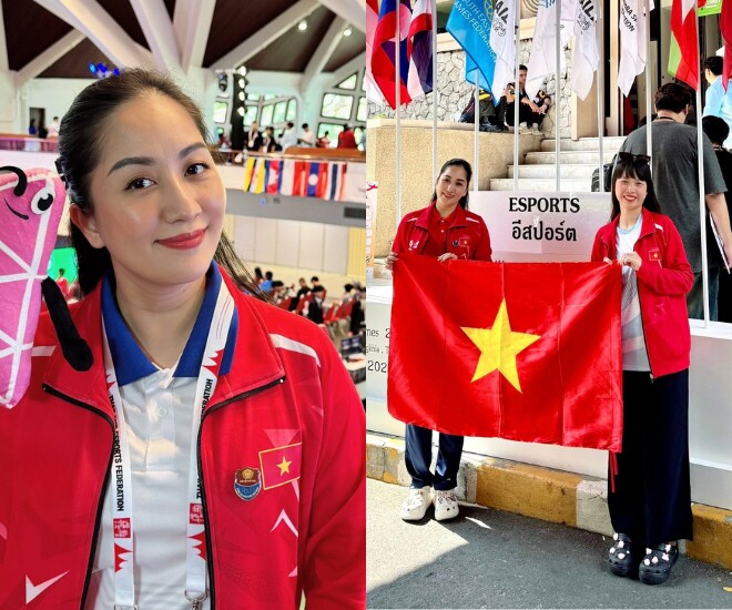 Khánh Thi có mặt tại Thái Lan để cổ vũ cho các vận động viên esports.