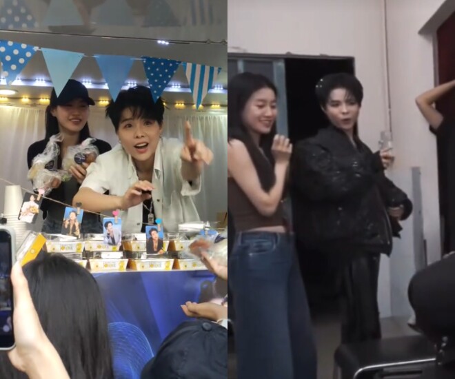 Thu Trang nhiều lần có mặt tại hậu trường để chăm sóc, động viên tinh thần Vũ Cát Tường.