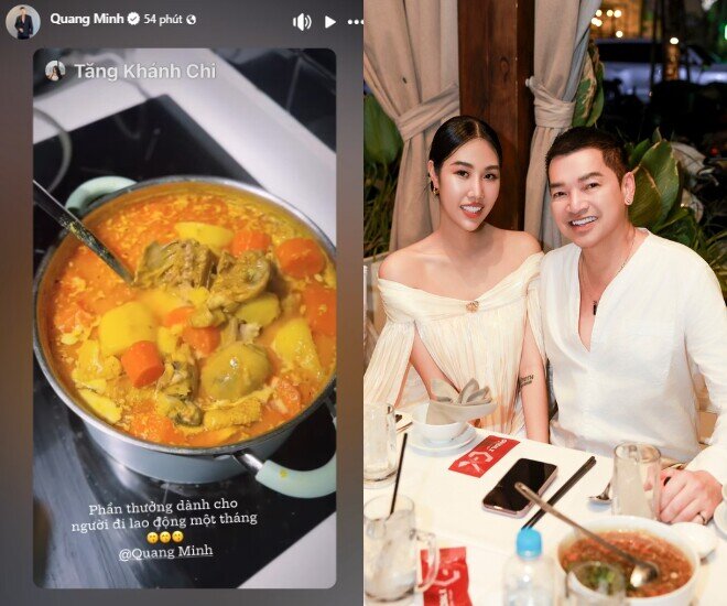 Tăng Khánh Chi đảm đang, thường xuyên vào bếp nấu món ngon cho chồng.