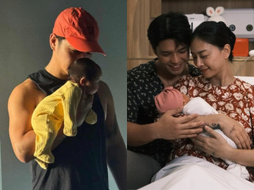 Chồng Ngô Thanh Vân khoe cảnh bế con gái đầu lòng bằng 1 tay, ái nữ sở hữu má bánh bao đáng yêu hết nấc