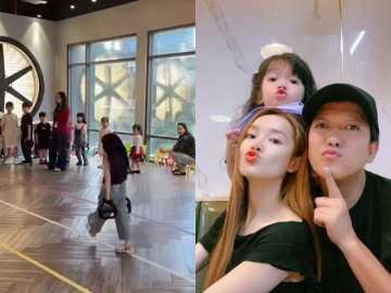 Con gái Trường Giang catwalk khoe suối tóc bóng mượt ai nhìn cũng mê, Nhã Phương dẫn quý tử đến lớp "dự giờ"