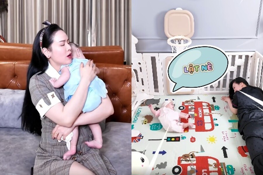 Nhật Kim Anh mỗi ngày đều dành thời gian ru con ngủ, chơi cùng Julia.