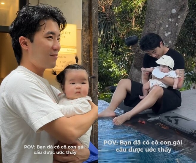 Đức Triệu khoe những khoảnh khắc ngọt ngào bên con gái.