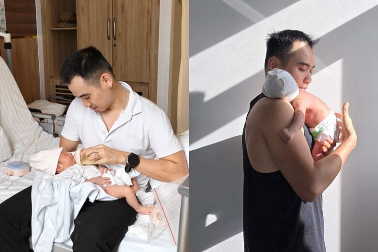 Tuấn Khôi gọi con gái là cục nghiền, chăm sóc bé vô cùng chu đáo.