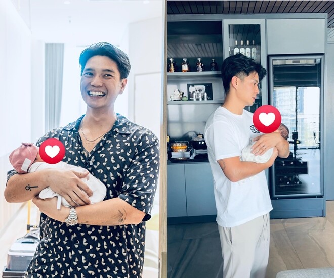 Huy Trần đã tìm hiểu và thành thạo hết công việc chăm em bé sơ sinh.