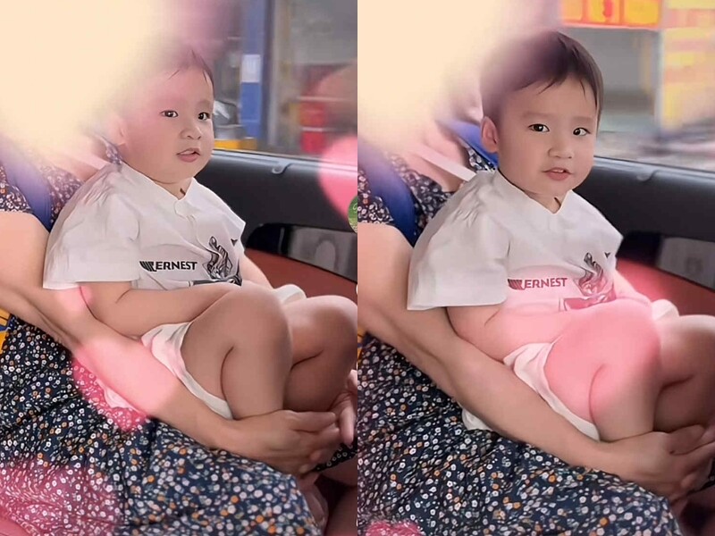 Táo có ngoại hình bụ bẫm, đáng yêu và được nhận xét là bản sao của bố.