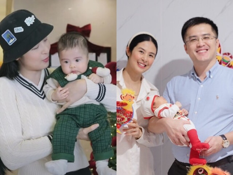 Ngọc Hân tiết lộ tên 4 chữ của quý tử đầu lòng, cùng ông xã làm ngành ngoại giao đưa nhóc tì 4 tháng đi học