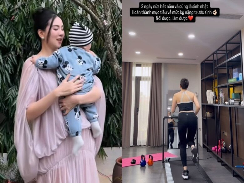 Mai Ngọc luyện tập chăm chỉ để lấy lại vóc dáng.